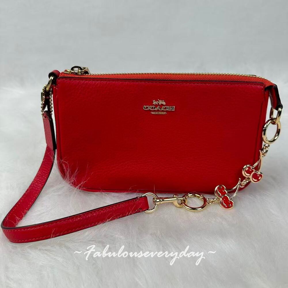 Coach Nolita 19 Shoulder Bag Leather/Gold/Carnation CBQ88 + Extended Chain NWT